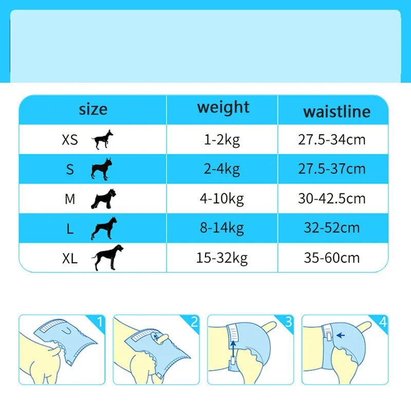 10PCS Disposable Dog Diapers Female Male Super Absorption Physiological Cat Pet Leakproof Nappies Pants Breathable Puppy Short