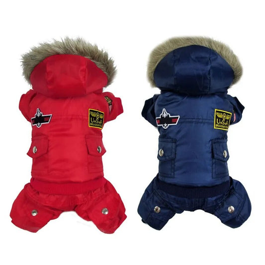 Pet Dog Clothes Winter Warm Dog Red Coat Jumpsuit Thicken Pet Clothing For Yorkshire Teddy Dogs Costume Puppy Clothes Jackets