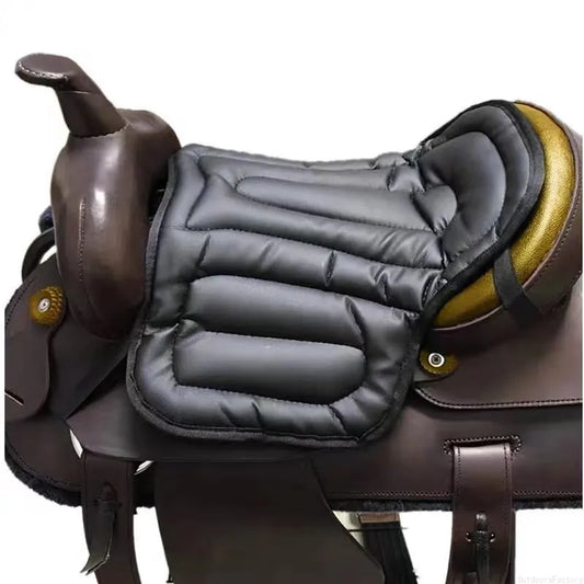 Leather Saddle Riding Shock Absorbing Soft Memory Foam Cushion Solid Color Equestrian Accessories Horseback Western Saddle