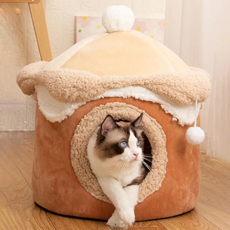 2023 Winter Cozy House  Soft Kennel Sleeping Cave