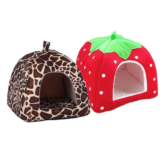 Strawberry Leopard  House Tent  Warm Cushion Basket